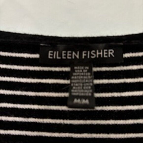 Eileen Fisher V-Neck Black and White Sweater - Picture 3 of 5
